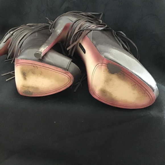 Boutique 9 Chocolate Brown Leather Bootie with Peep toe - Picture 7 of 9